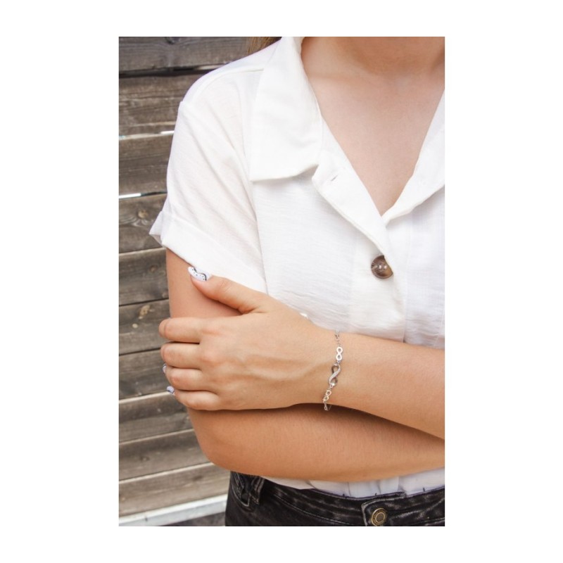 Bracelet en argent sterling avec système infini... | Bijoux de mode israéliens
