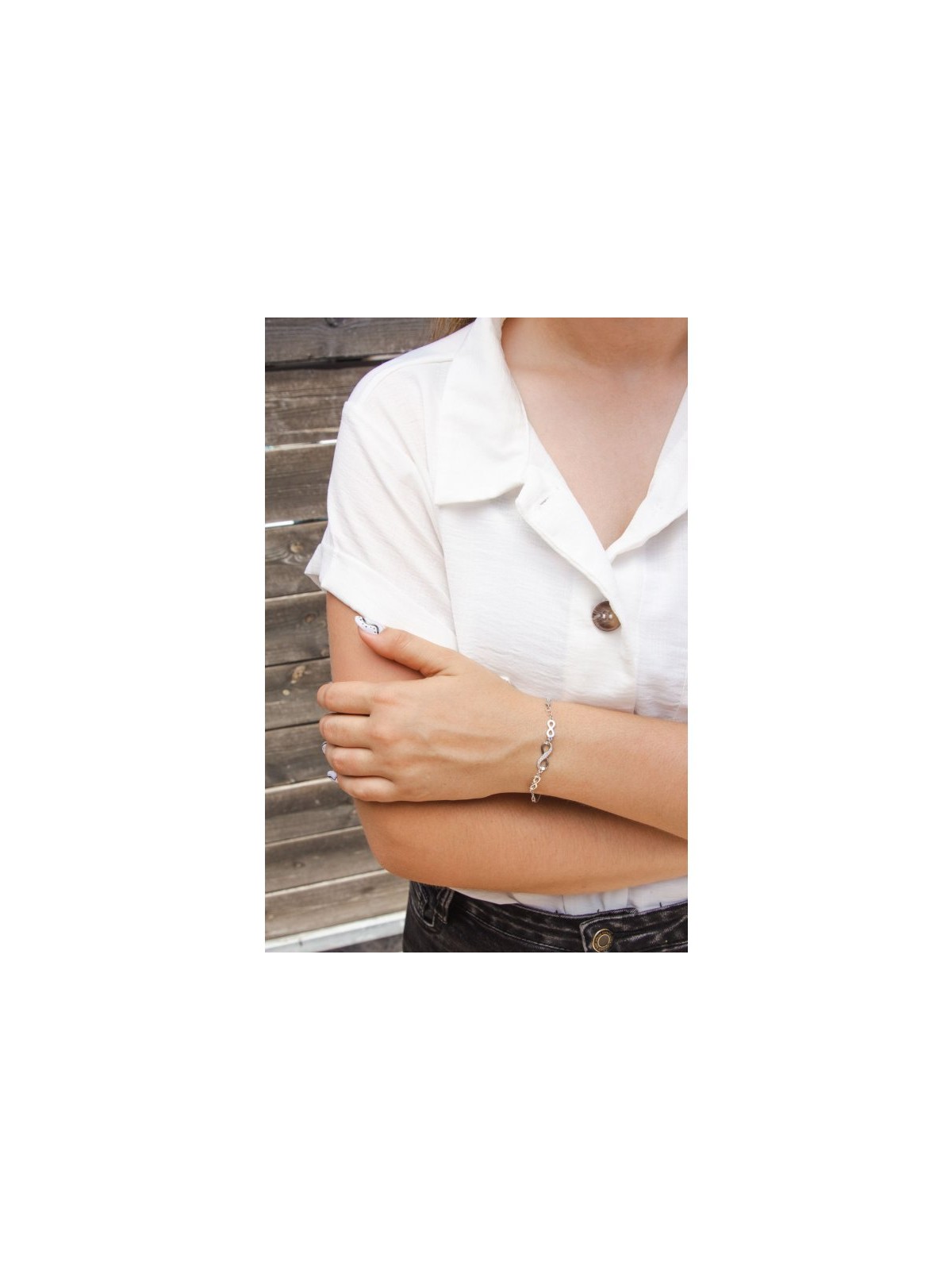 Bracelet en argent sterling avec système infini... | Bijoux de mode israéliens