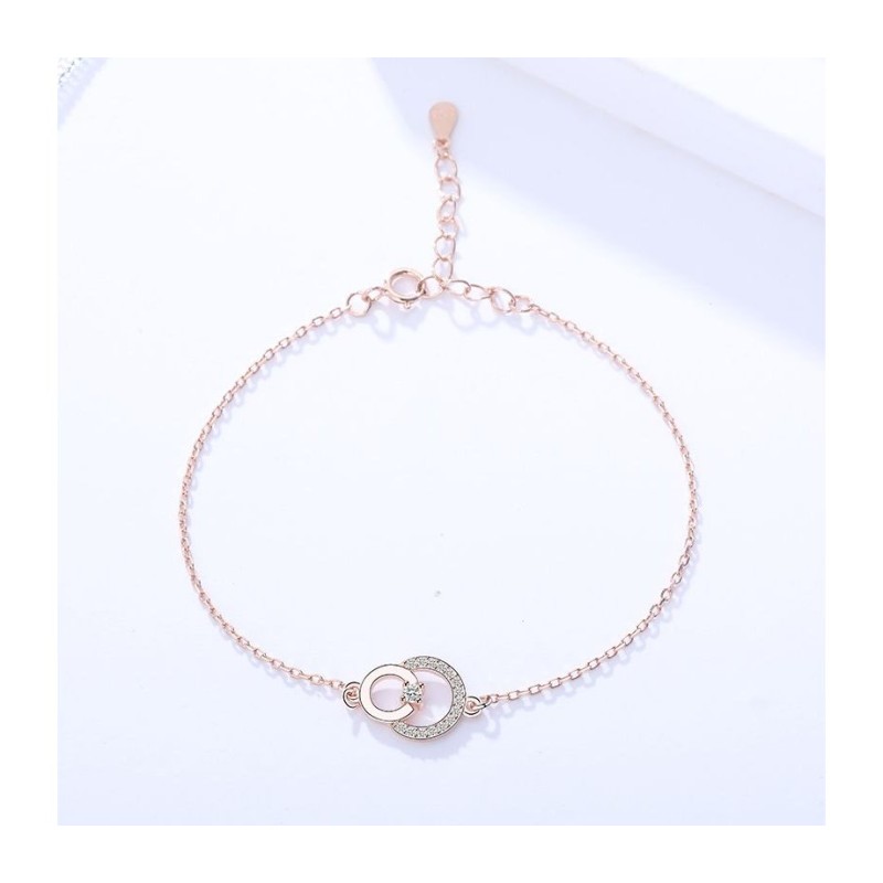 Bracelet en argent sterling plaqué or rose... | Bijoux de mode israéliens