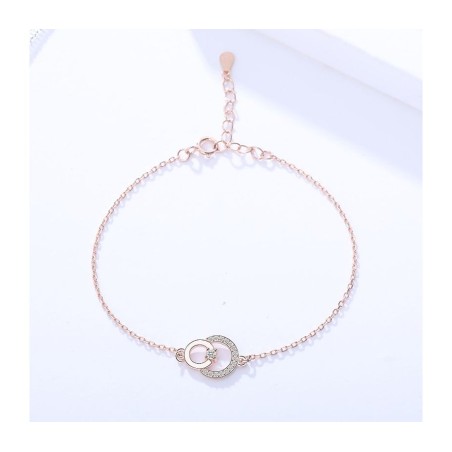 Bracelet en argent sterling plaqué or rose... | Bijoux de mode israéliens