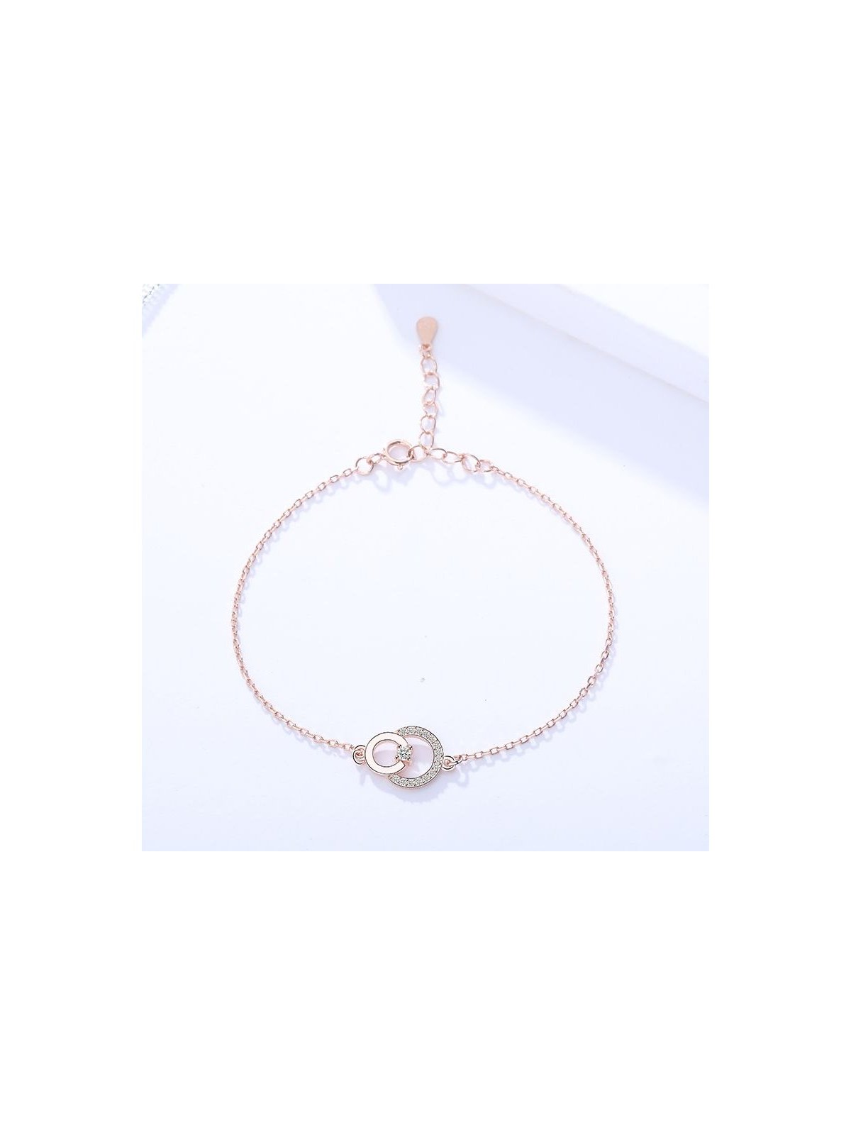 Bracelet en argent sterling plaqué or rose... | Bijoux de mode israéliens