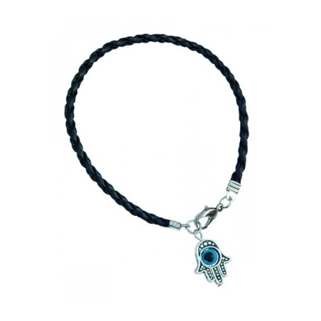 Black Braided Cord Kabbalah Bracelet with... | Jewish Gift from Israel