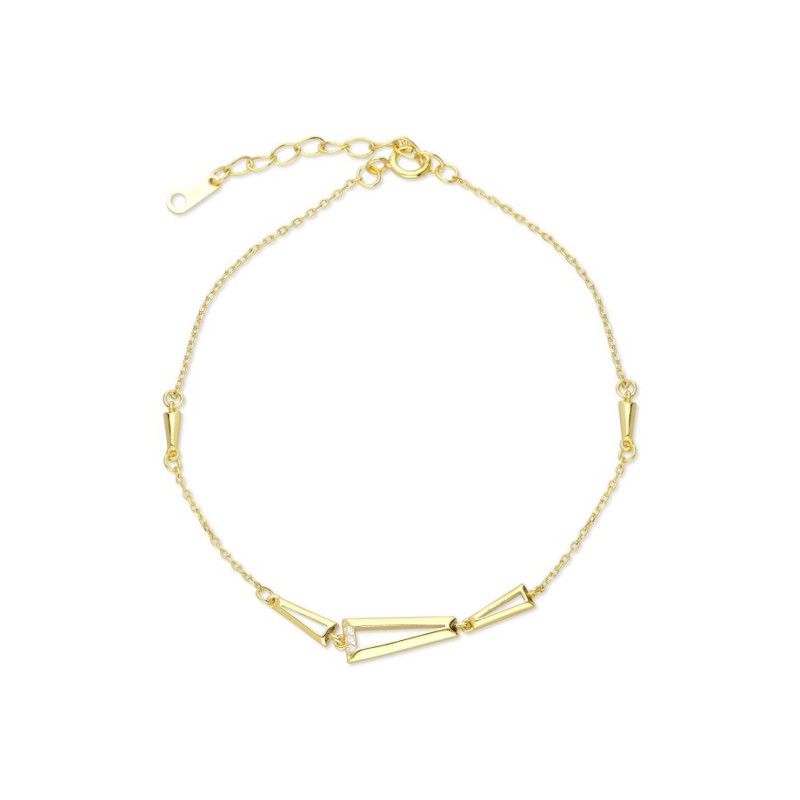 Sterling Silver Bracelet Yellow Gold Plat... | Israeli Fashion Jewelry