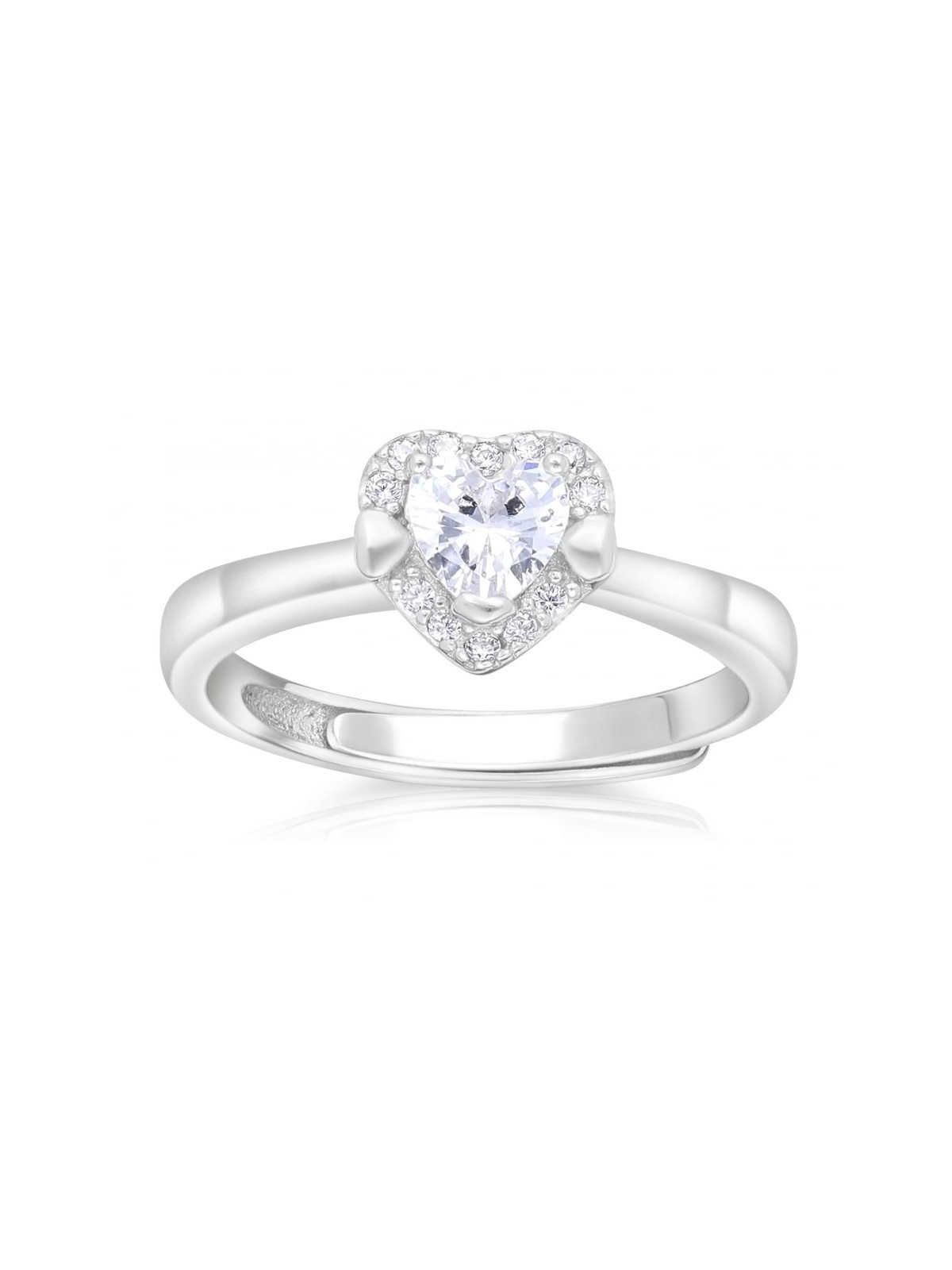 Sterling Silver Adjustable Ring Heart Shaped Centerp... | Jewish Rings