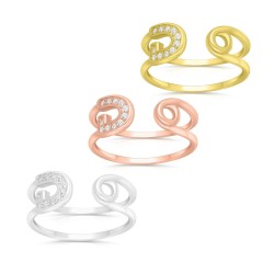 Bague en argent sterling fer à cheval avec zircons Choisissez S... | Anneaux juifs