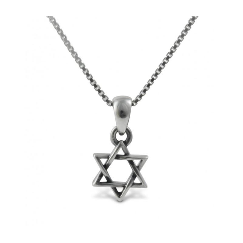 שרשרת תליון מגן דוד כסף סטרלינג 925 קטנה | AJDesign