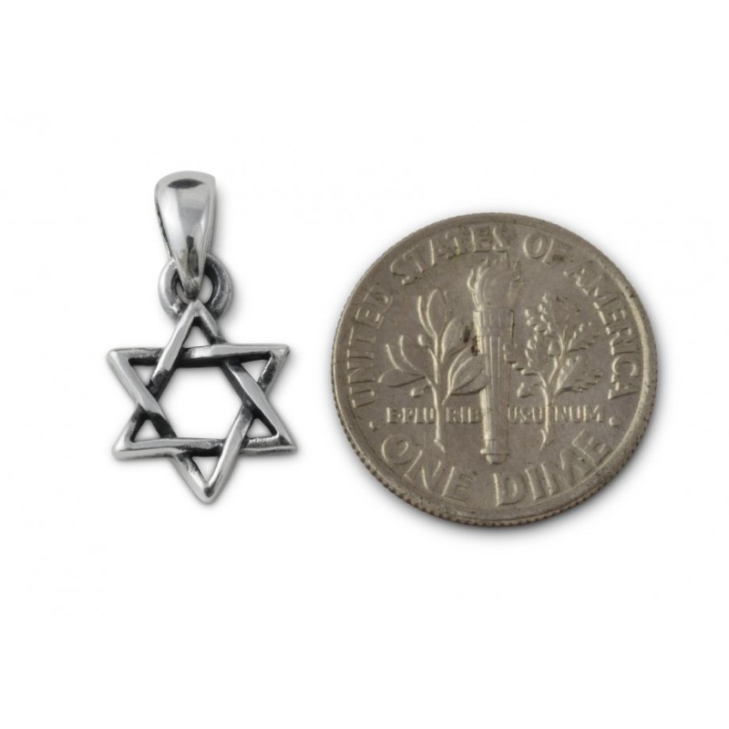 925 Sterling Silver Star of David Pendant Necklace Small | AJDesign