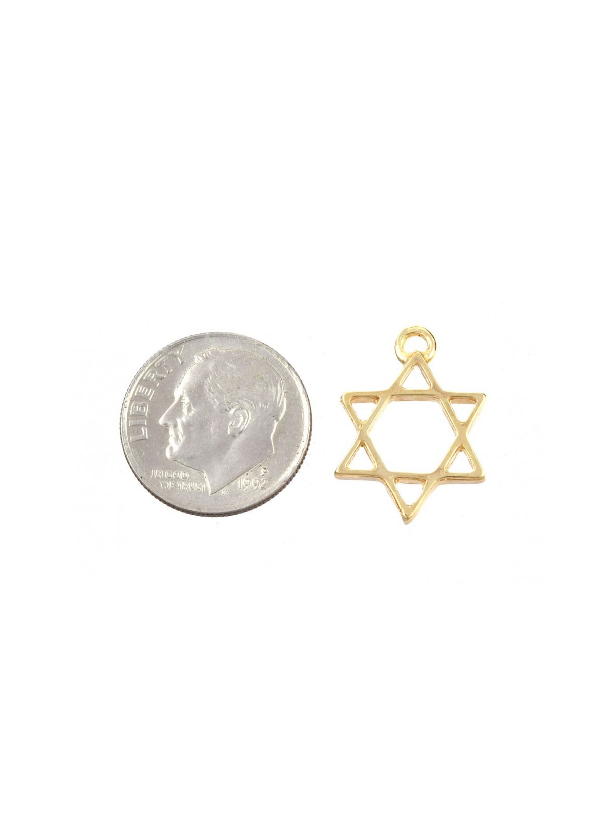 AJDesign Classic 24k Gold Plated Star of David Cha... | Judaica Charms