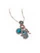 Amaro Oriental Hamsa and Seahorse and Turquoise wi... | Hamsa Necklace