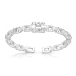 Sterling Silver Adjustable Ring with Zircons Links M... | Jewish Rings