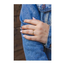 Sterling Silver Adjustable Ring with Zircons Links M... | Jewish Rings