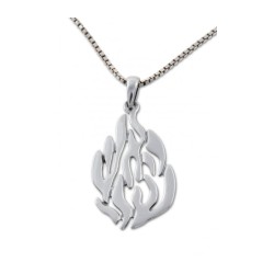 925 Sterling Silver Pendant Flame Image of Breslev... | Jewish Pendant