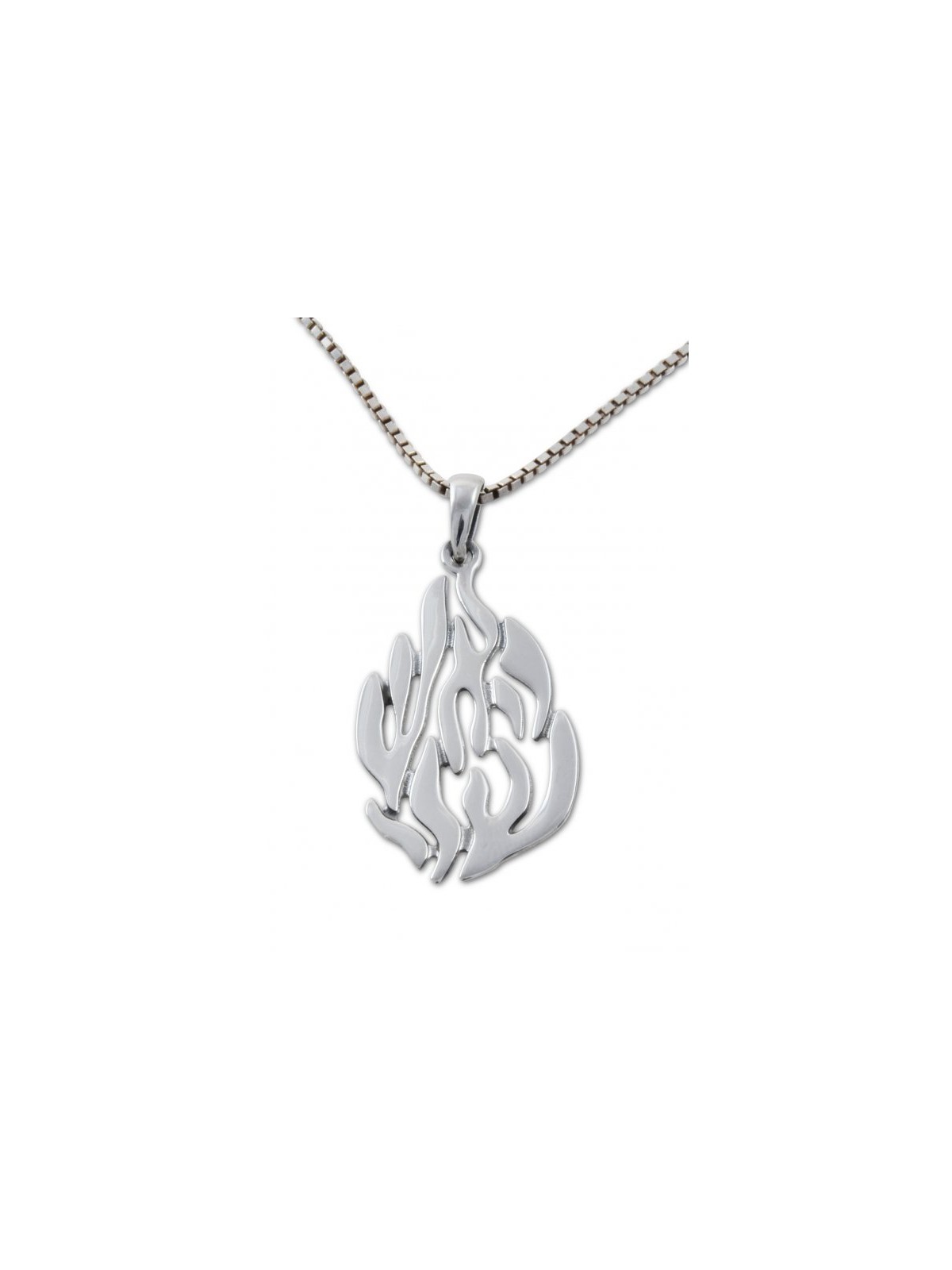 925 Sterling Silver Pendant Flame Image of Breslev... | Jewish Pendant