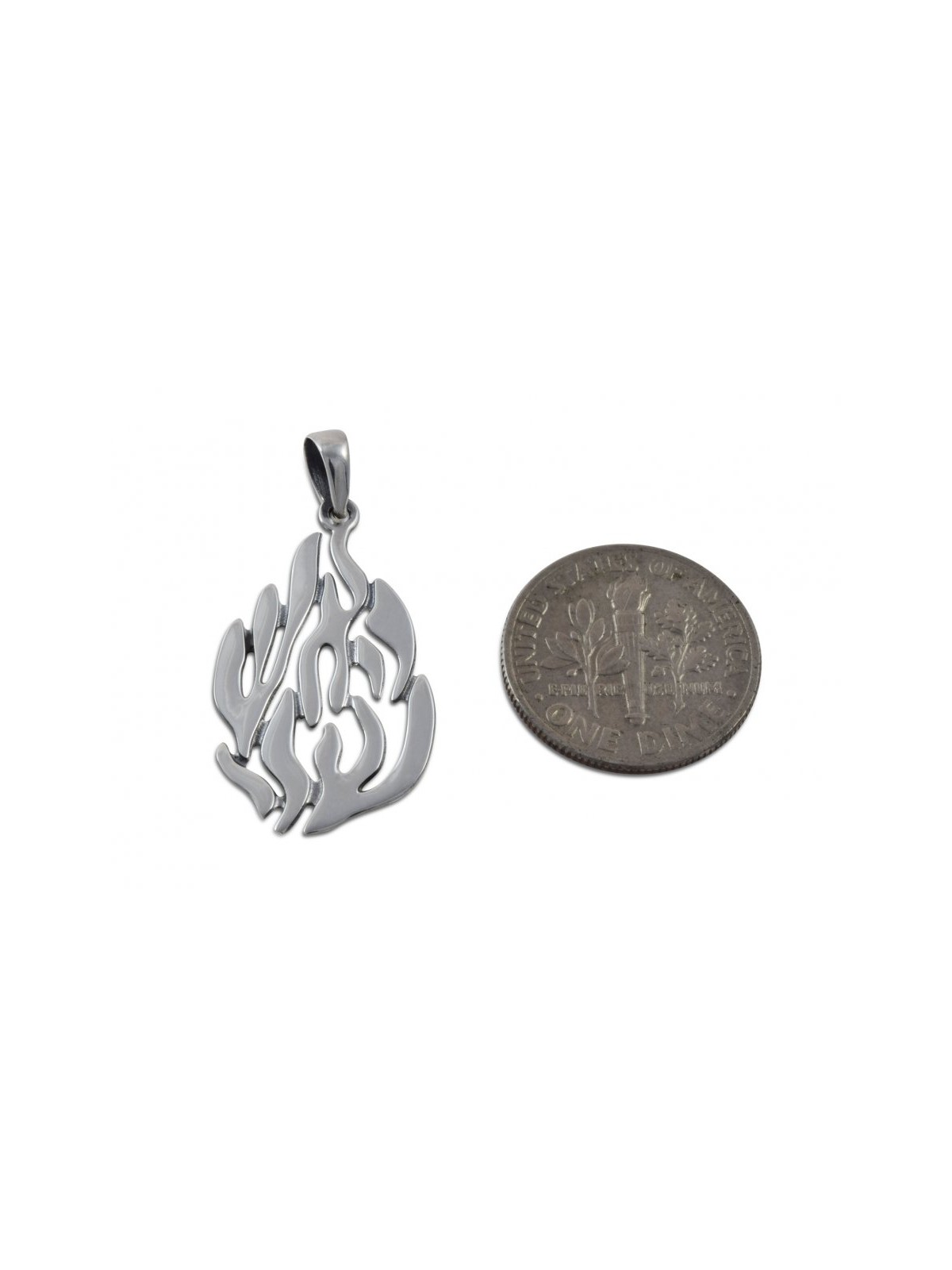 925 Sterling Silver Pendant Flame Image of Breslev... | Jewish Pendant