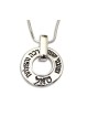 Rhodium Kabbalah Pendant Necklace Open Disc with B... | Jewish Pendant