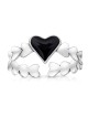 Sterling Silver Adjustable Ring of Hearts Black Hear... | Jewish Rings