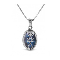 Collier pendentif greffé en argent sterling 925 avec... | Pendentif juif