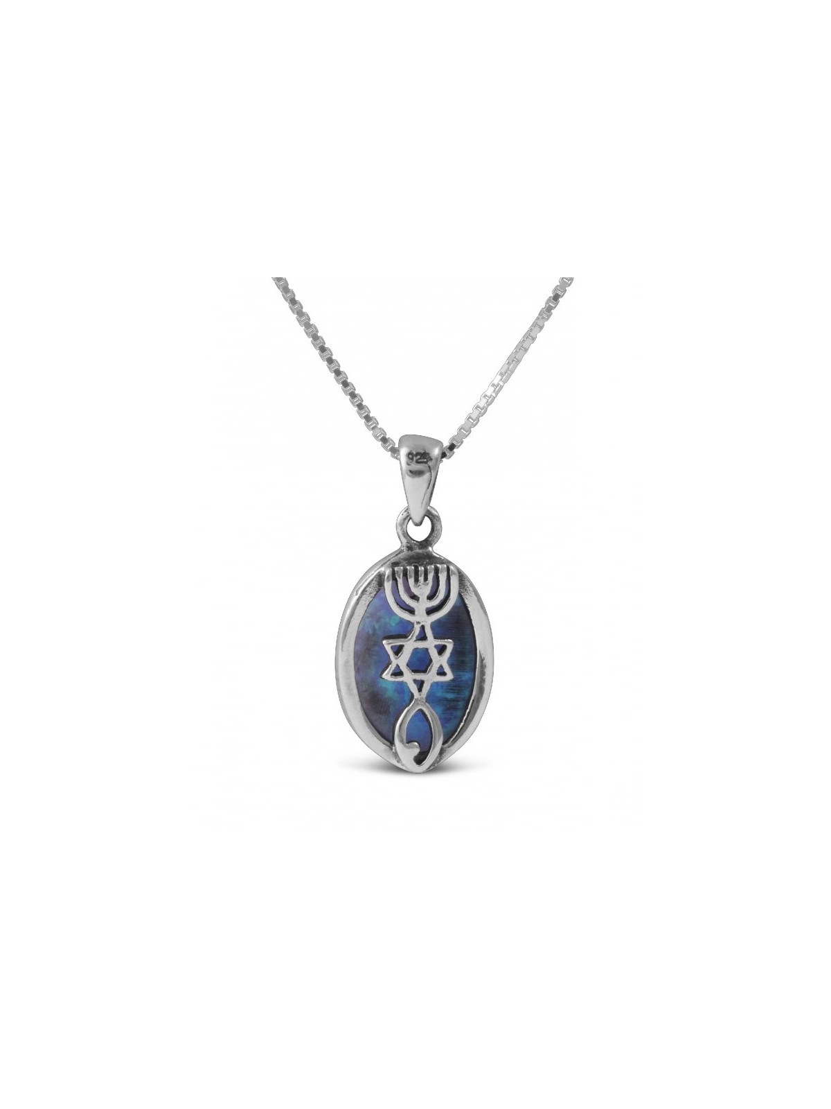 Grafted Pendant Necklace in 925 Sterling Silver wi... | Jewish Pendant