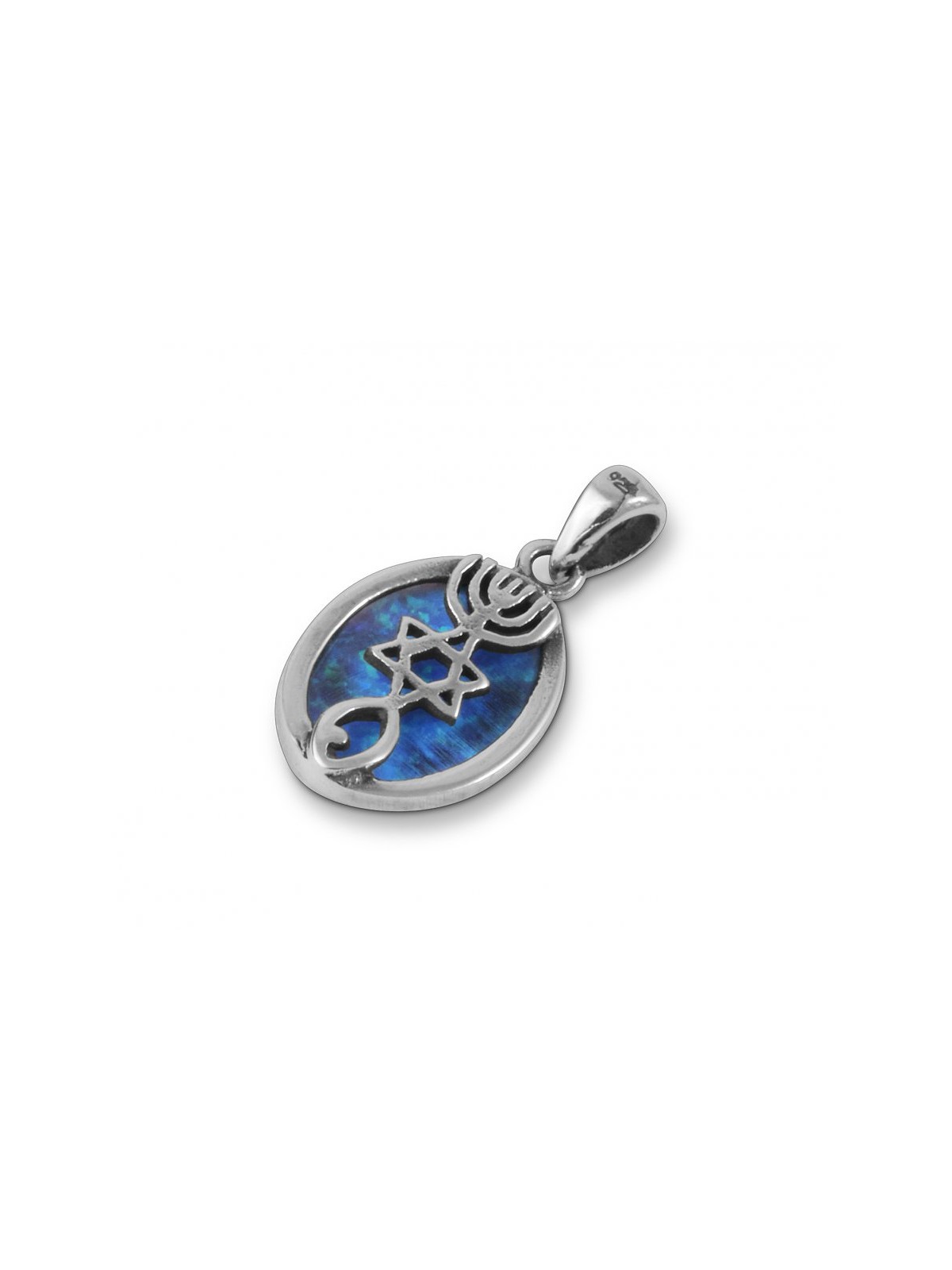 Grafted Pendant Necklace in 925 Sterling Silver wi... | Jewish Pendant
