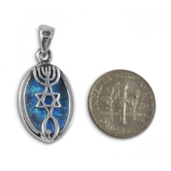 Grafted Pendant Necklace in 925 Sterling Silver wi... | Jewish Pendant