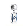 Sterling Silver Flag of Israel Charm | Judaica Charms