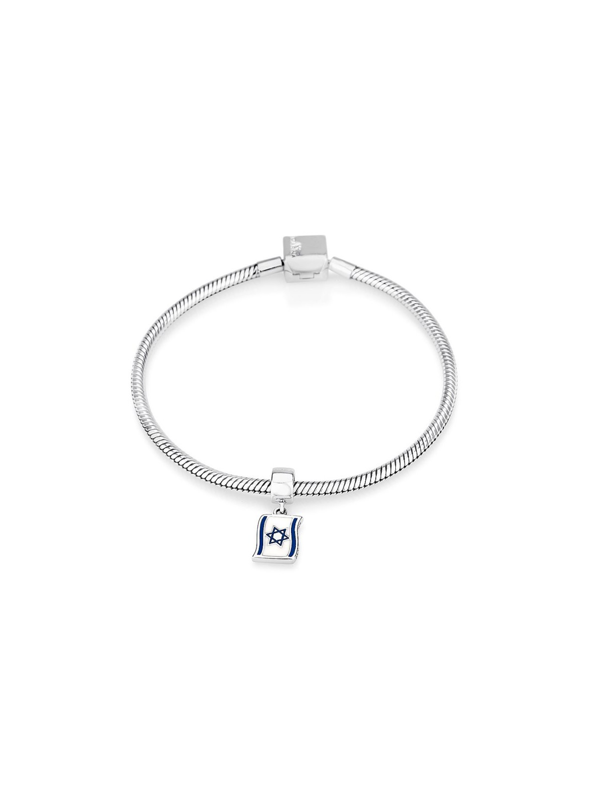 Sterling Silver Flag of Israel Charm | Judaica Charms