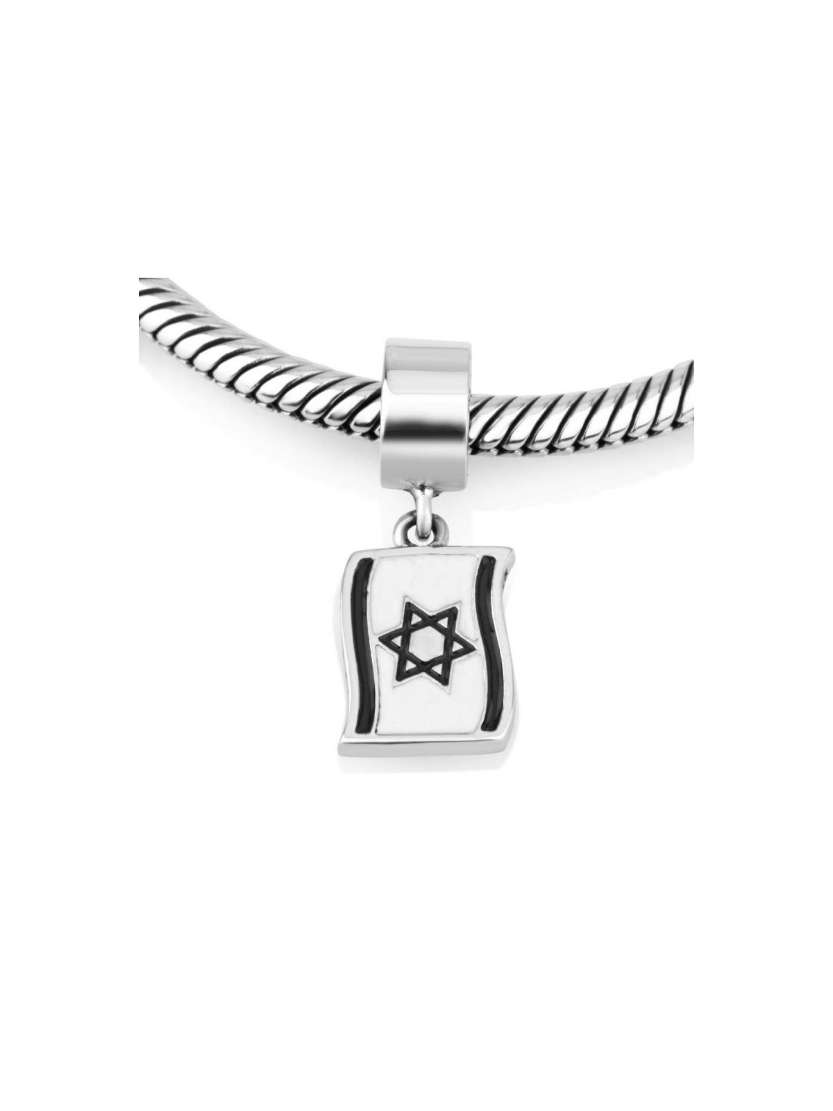 Sterling Silver Flag of Israel Charm | Judaica Charms