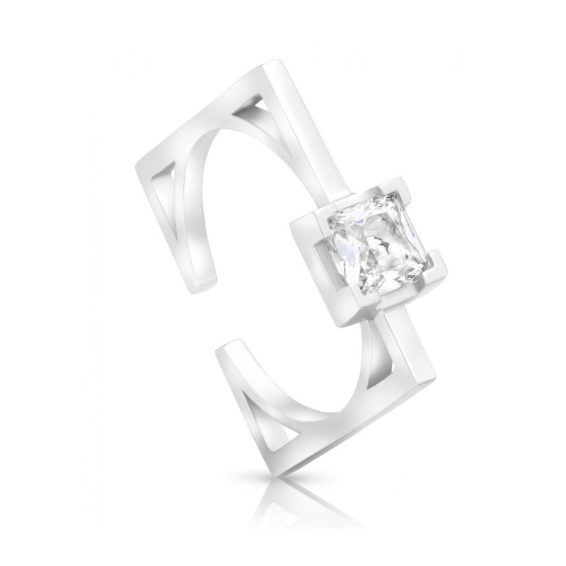 Bague carrée en argent sterling avec zircons Choisissez l'or... | Anneaux juifs