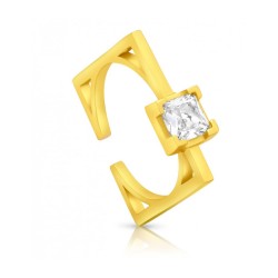 Sterling Silver Square Ring with Zircons Choose Gold... | Jewish Rings