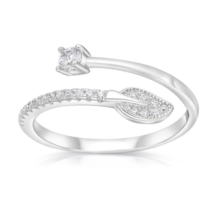 Sterling Silver Adjustable Ring Adorned with Zircons... | Jewish Rings