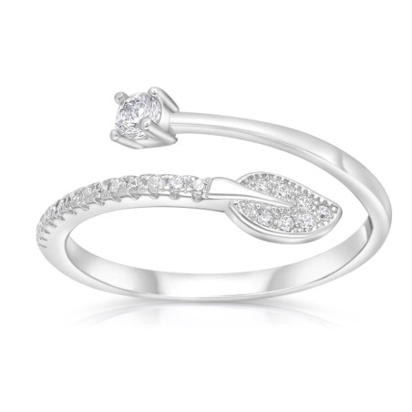 Sterling Silver Adjustable Ring Adorned with Zircons... | Jewish Rings