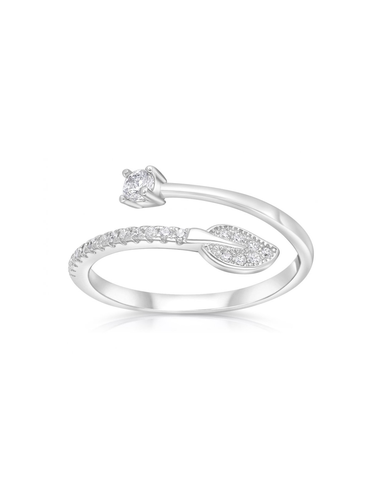 Sterling Silver Adjustable Ring Adorned with Zircons... | Jewish Rings