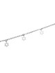 Anklet Silver Rhodium with Silver Stars of David | Judaica Anklets