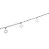 Anklet Silver Rhodium with Silver Stars of David | Judaica Anklets