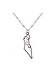 Rhodium Pendant Necklace Map Outline of Israel wit... | Jewish Pendant