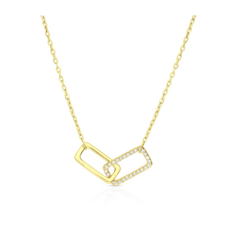 Collier en argent sterling ou en or jaune avec... | Bijoux de mode israéliens
