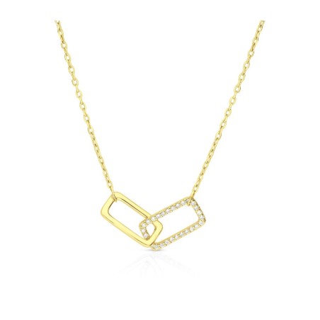 Collier en argent sterling ou en or jaune avec... | Bijoux de mode israéliens