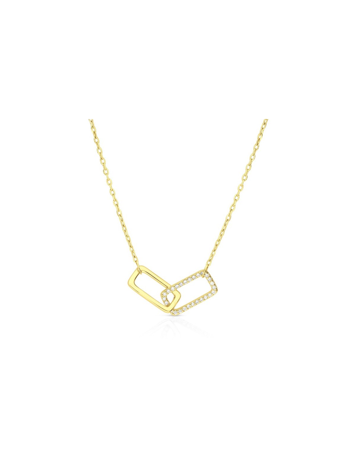 Collier en argent sterling ou en or jaune avec... | Bijoux de mode israéliens