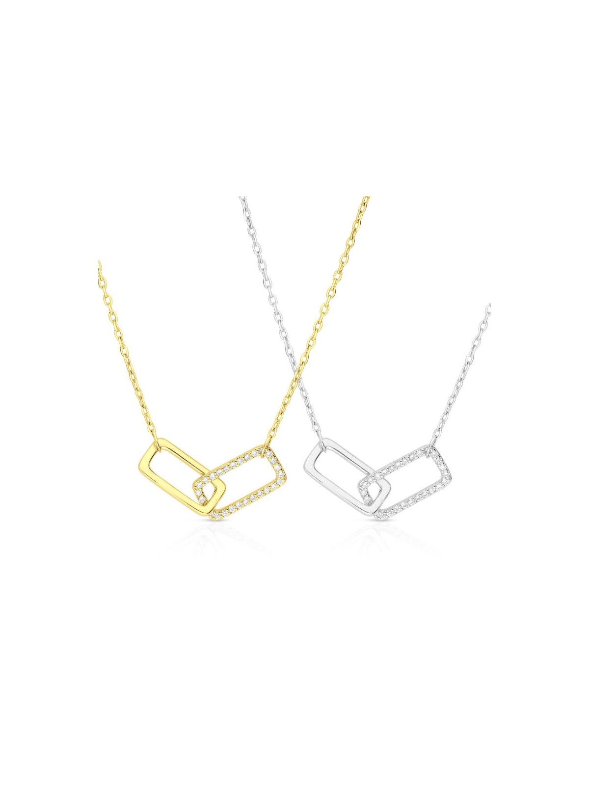 Collier en argent sterling ou en or jaune avec... | Bijoux de mode israéliens