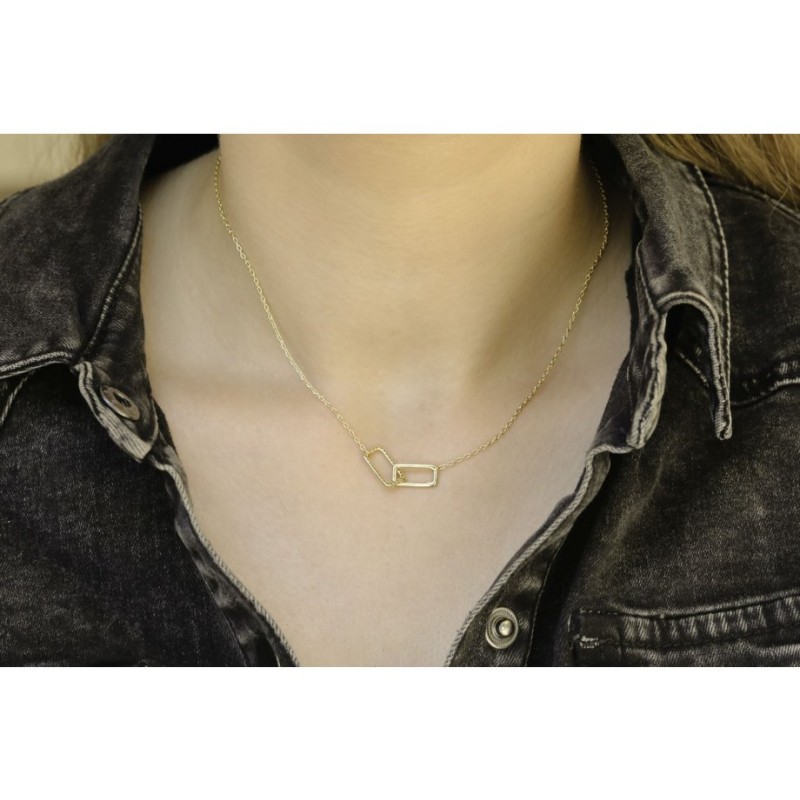 Sterling Silver or Yellow Gold Necklace w... | Israeli Fashion Jewelry