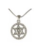 Hamsa Star of David Rhodium Necklace | Hamsa Necklace