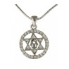 Hamsa Star of David Rhodium Necklace | Hamsa Necklace