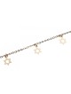 Anklet Gold Rhodium with Gold Stars of David | Judaica Anklets