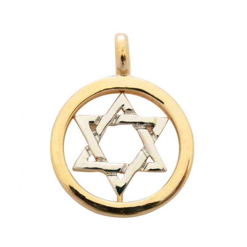 Gold Filled Pendant Two Tone Star of Davi... | Jewish Gift from Israel