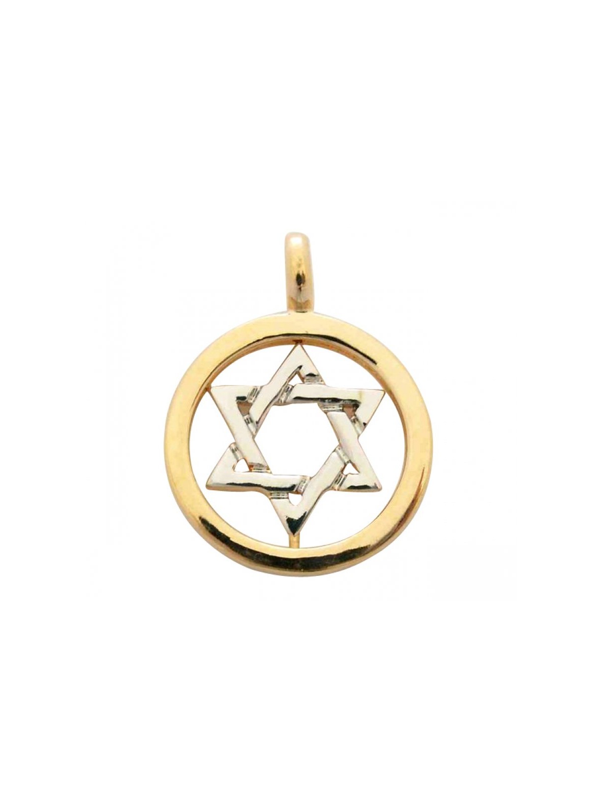 Pendentif Gold Filled Deux Tons Étoile de David... | Cadeau juif d'Israël