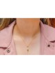 Collier en argent sterling plaqué or jaune... | Bijoux de mode israéliens