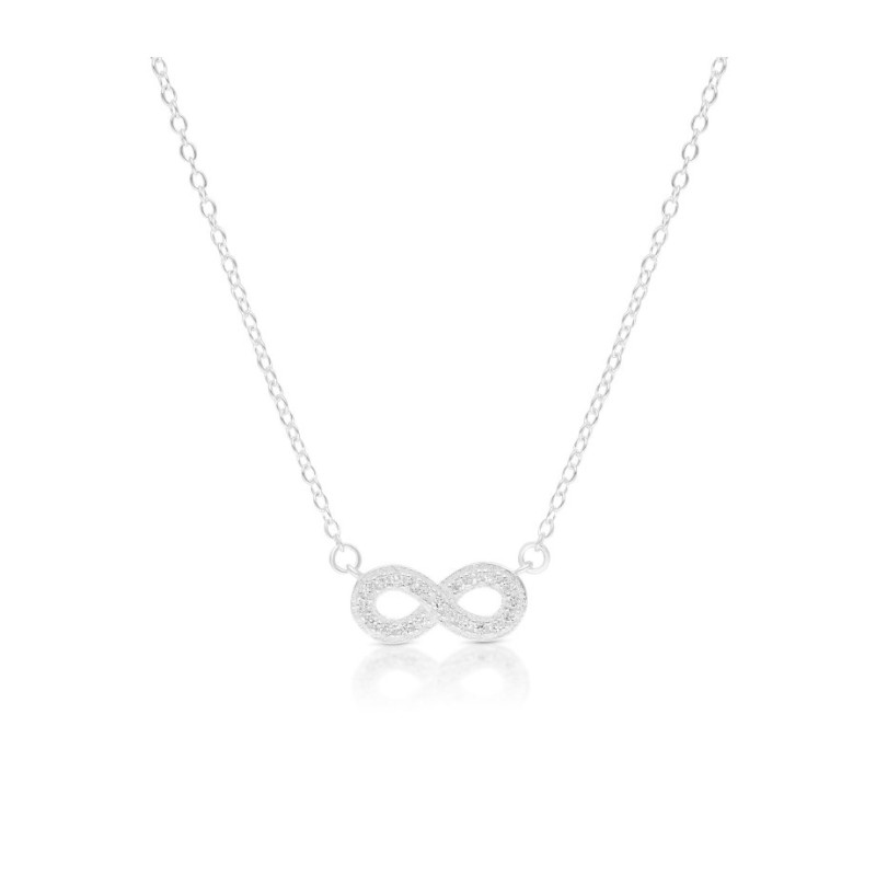 Sterling Silver Necklace Infinity Zircon ... | Israeli Fashion Jewelry
