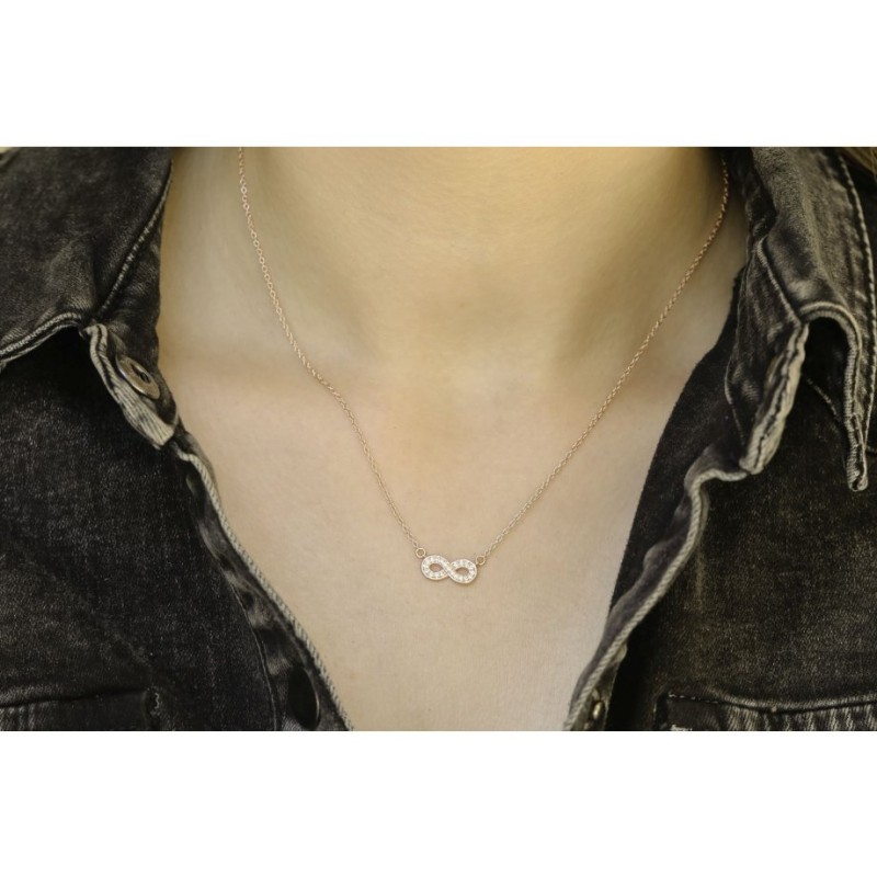 Sterling Silver Necklace Infinity Zircon ... | Israeli Fashion Jewelry