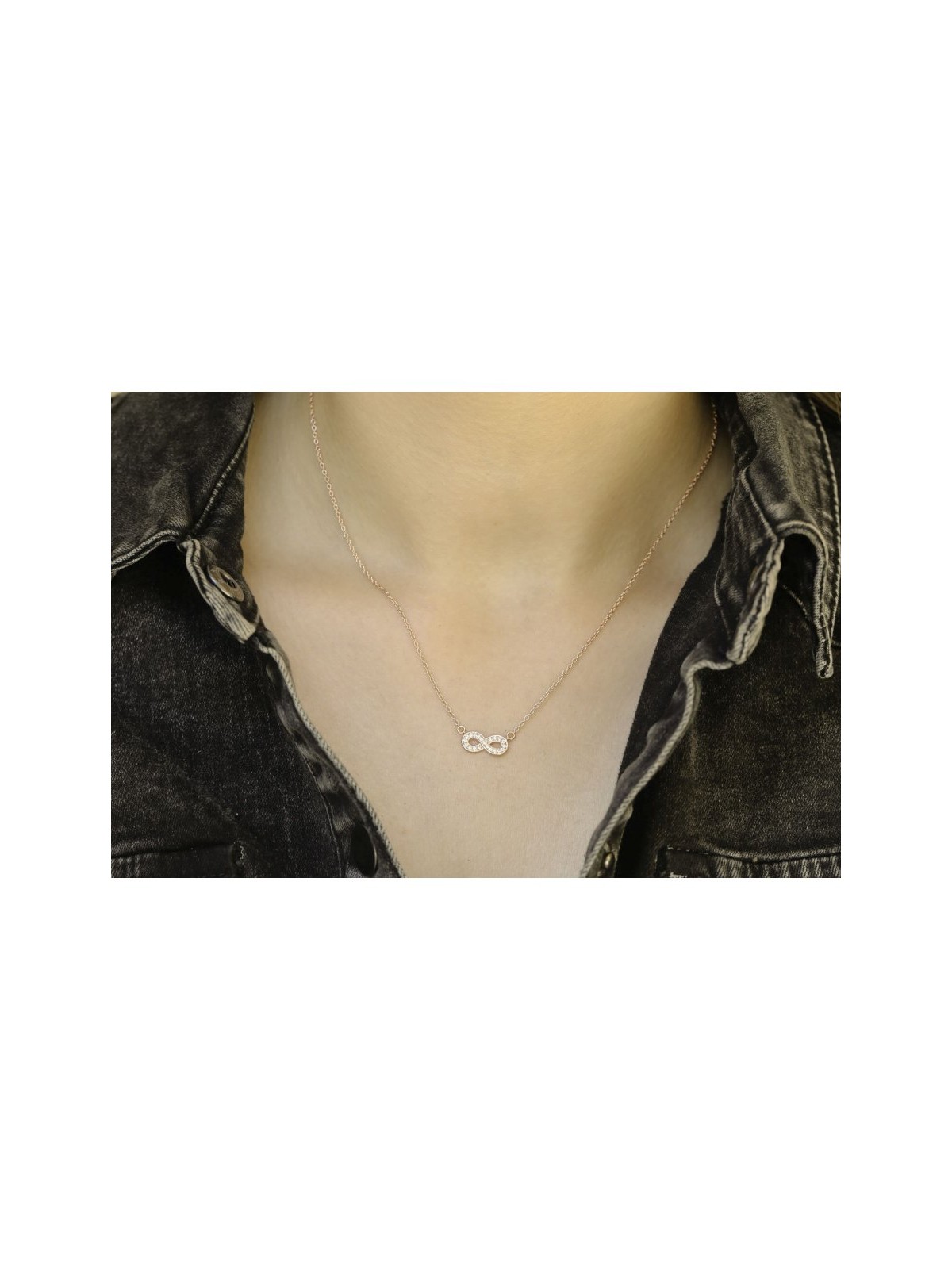 Collier en argent sterling Infinity Zircon... | Bijoux de mode israéliens