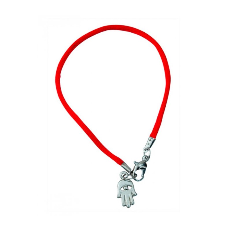 Kabbalah Cord Bracelet with Hamsa Charm Red | Jewish Gift from Israel
